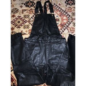 Faux Leather Overalls | Topshop